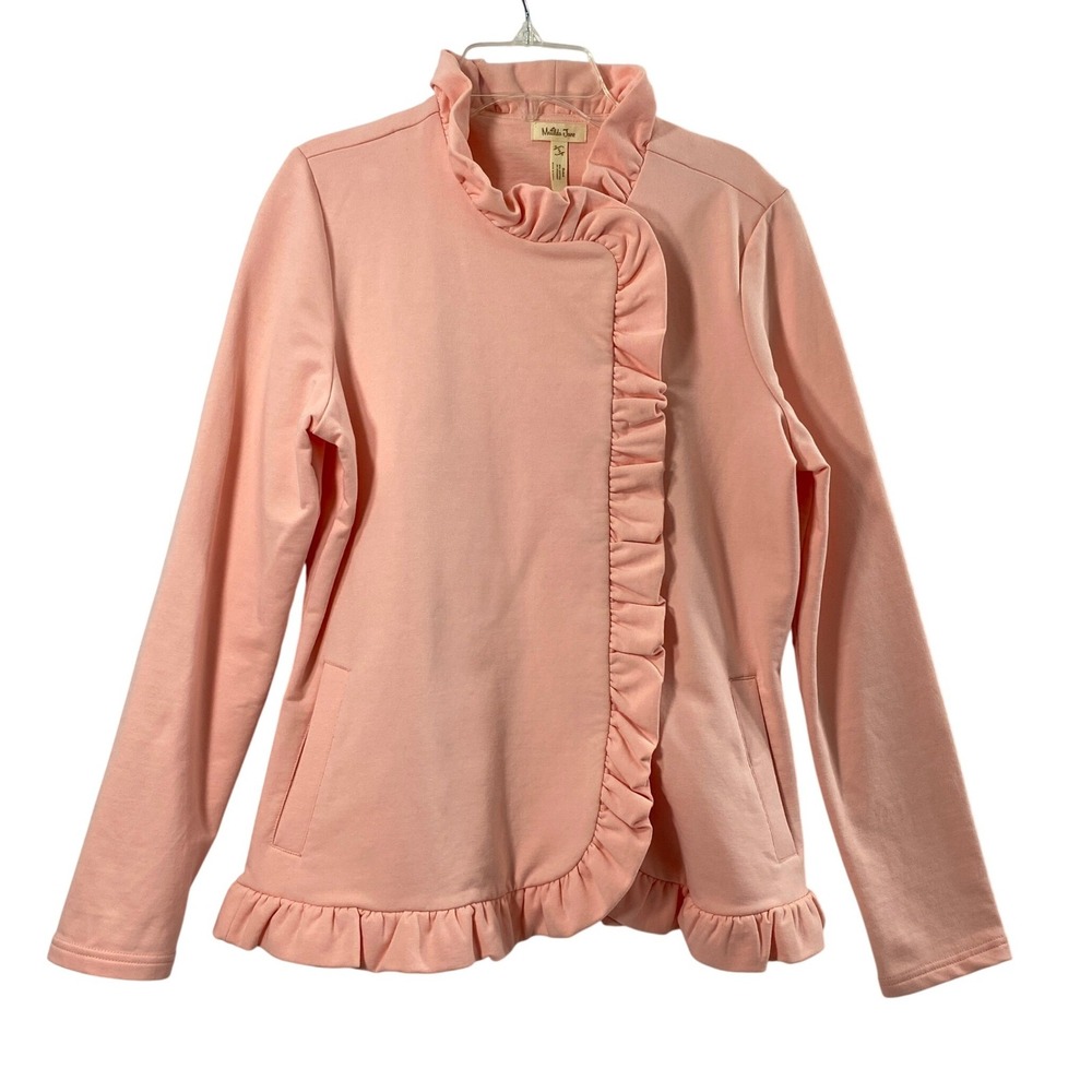 Matilda Jane Mallowcream Happy &‎ Free Jacket Womens Small Pink Ruffle Snap Up